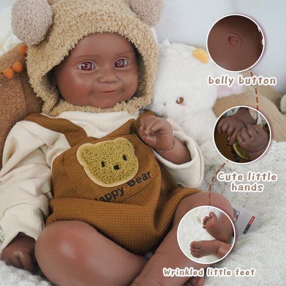19.88inch Realistic Full Body Silicone Open Eyes Newborn Emma-tan Baby Girl - Picture 3 of 6